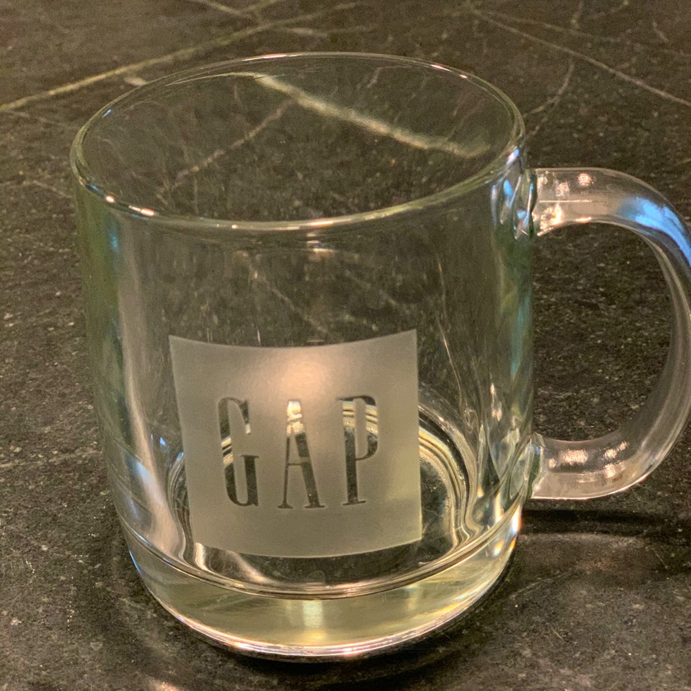 GAP HEAVY GLASS ETCHED MUG | Rare GAP Logo Mug.